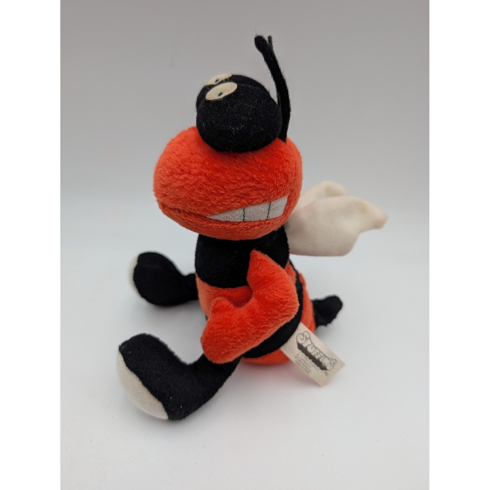 Stuffins Plush Bee Red Black 1997 Vintage Bean Bag Stuffed Animal 8 Inch